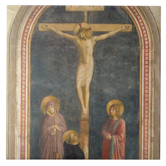 Carreau Crucifixion avec la Vierge, solides solubles. John (Devant)