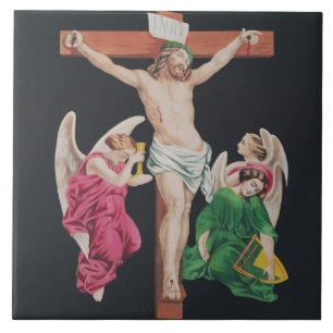 Carreau Crucifixion médiévale de Jésus-Christ