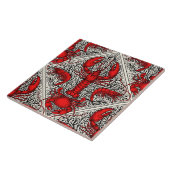 Carreau Crustacés en rouge, noir et ivoire (Côté)