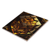 Carreau Cube ambre et or, effet 3D (Côté)