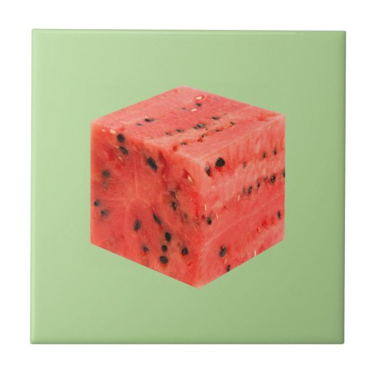 Carreau Cube d'origine frais de pastèque rouge sucrée (Devant)