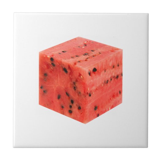 Carreau Cube d'origine frais de pastèque rouge sucrée (Devant)