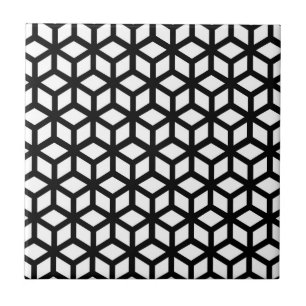 Carreau Cube Noir Et Blanc Motif