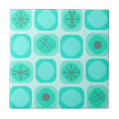 Carreau Cubes Mod Art Soft des années 1950 Turquoise (Devant)