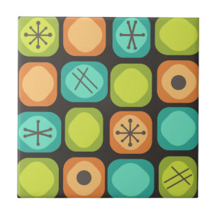 Carreau Cubes Soft Mod Art des années 1950 Multicolores