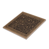 Carreau Cuir à outils Brown Art Nouveau Floral (Côté)