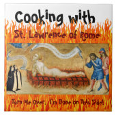 Carreau Cuisine avec le Saint-Laurent de Rome (M 022) (Devant)