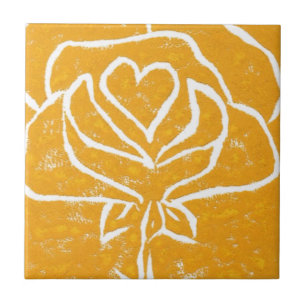 Carreau Cuisine "Coeur Rose Jaune" Jardin Carrelage cérami