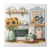 Carreau Cuisine d'aquarelle rétro (Devant)