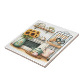 Carreau Cuisine d'aquarelle rétro (Côté)