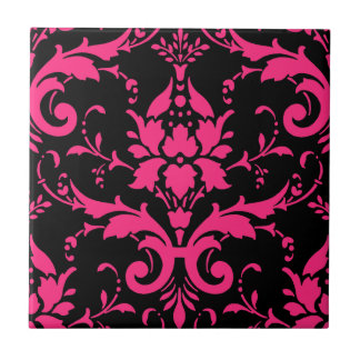 Carreau Cuisine de jumelage rose et noir Damas