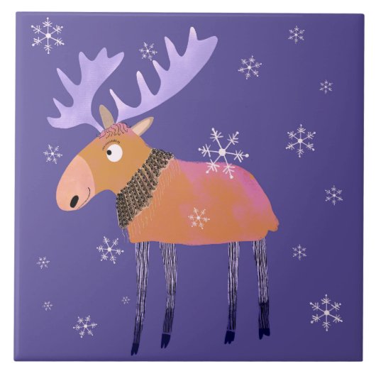 Carreau Cuisine en céramique Moose d'hiver Carrelage (Devant)