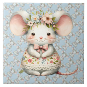 Carreau Cuisine Florale Souris Couronne Fleur