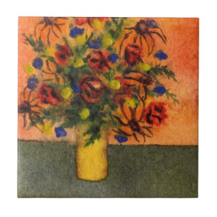 Carreau Cuisine "Jaune Vase" Jardin Carrelage en céramique