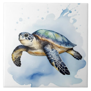 Carreau Cuisine Mer Turtle Aquarelle Océan Animal Salle de