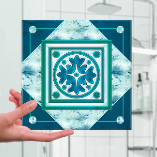 Carreau Cuisine ou carrelage de salle de bain turquoise bl