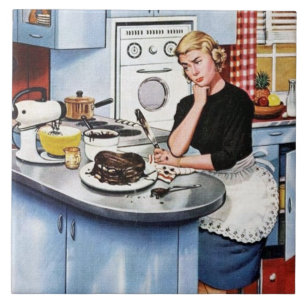 Carreau Cuisine rétro vintage amusante