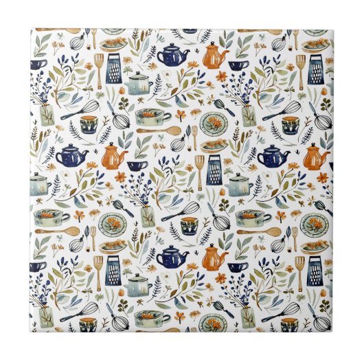 Carreau Cuisine rustique Peinte à la main (Devant)