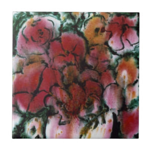 Carreau Cuisine "Vase rose" Jardin Carrelage céramique