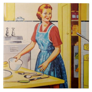 Carreau Cuisine Vintage rétro Cuisine de femme de ménage 