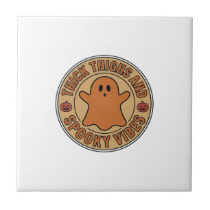 Carreau Cuisses Épaisses et Vibes Effrayantes Tee Ghost Ha