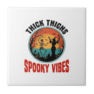 Carreau Cuisses Épaisses Vibes Sombres Design Halloween Vi