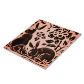 Carreau Cuivre Brown de bois de lapin Lièvre Trivet d'auto (Côté)