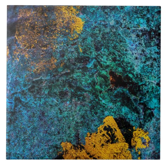 Carreau Cuivre moderne Métallique Bleu Or (Devant)