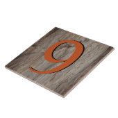 Carreau Cuivre Numéro de la maison Tuile 9 sur pierre gris (Côté)