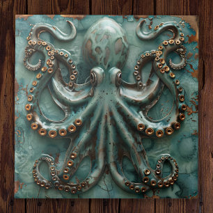 Carreau Cuivre Octopus Turquoise