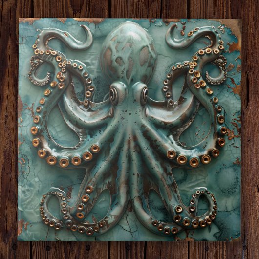 Carreau Cuivre Octopus Turquoise