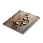 Carreau Cuivre texturé et métal ocre (Côté)