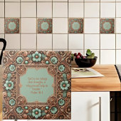 Carreau Cuivre Turquoise Fillagreement Frame Bible Versets