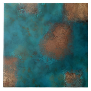 Carreau Cuivre Turquoise Rouille Patine
