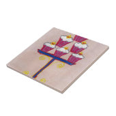 Carreau Cupcake Art Imprimer avec cerise et Arrière - plan (Côté)