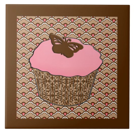 Carreau Cupcake rose fraise (Devant)