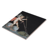 Carreau Cupidon mené par les tortues (huile sur le (Côté)