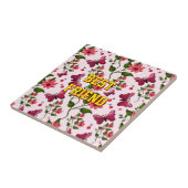 Carreau Custom and personalized floral Butterfly pattern  (Côté)