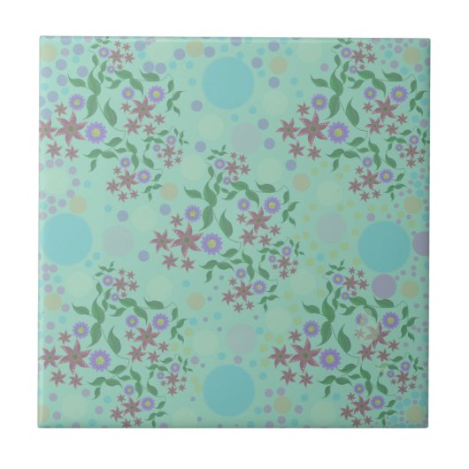Carreau Custom Cute Kidcore Confetti Floral & Vine Pattern (Devant)
