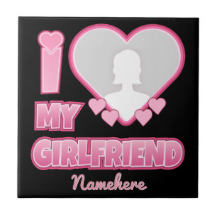 Carreau Custom I Love My Girlfriend - Ajouter photo et nom
