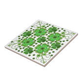 Carreau Custom Metallic Green Clover & Swirl Pattern  (Côté)