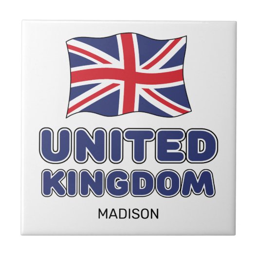 Carreau Custom Name United Kingdom Flag (Devant)
