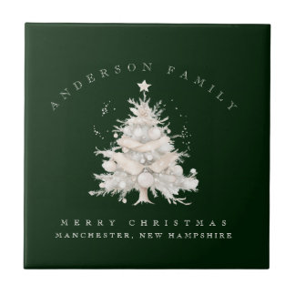 Carreau Custom traditional family white Christmas tree
