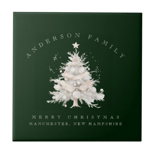 Carreau Custom traditional family white Christmas tree (Devant)
