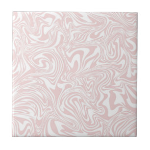 Carreau Cute Abstract Pink & White Ceramic Tile