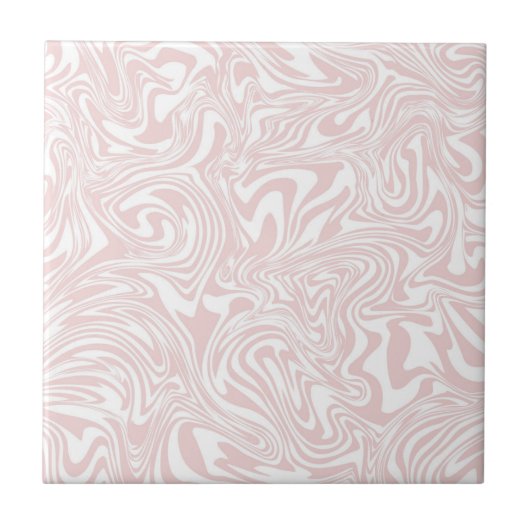 Carreau Cute Abstract Pink & White Ceramic Tile (Devant)