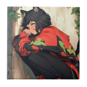 Carreau Cute Anime Catgirl