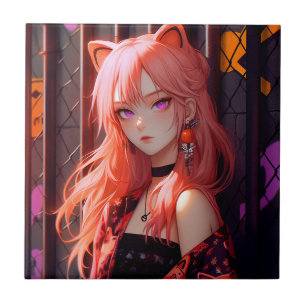 Carreau Cute Anime Catgirl