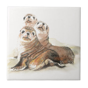 Carreau Cute Aquarelle Seaux Animal