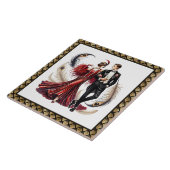 Carreau Cute Art deco couple  (Côté)